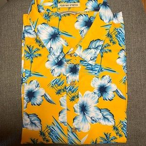 2xl yellow Hawaiian shirt with flowers